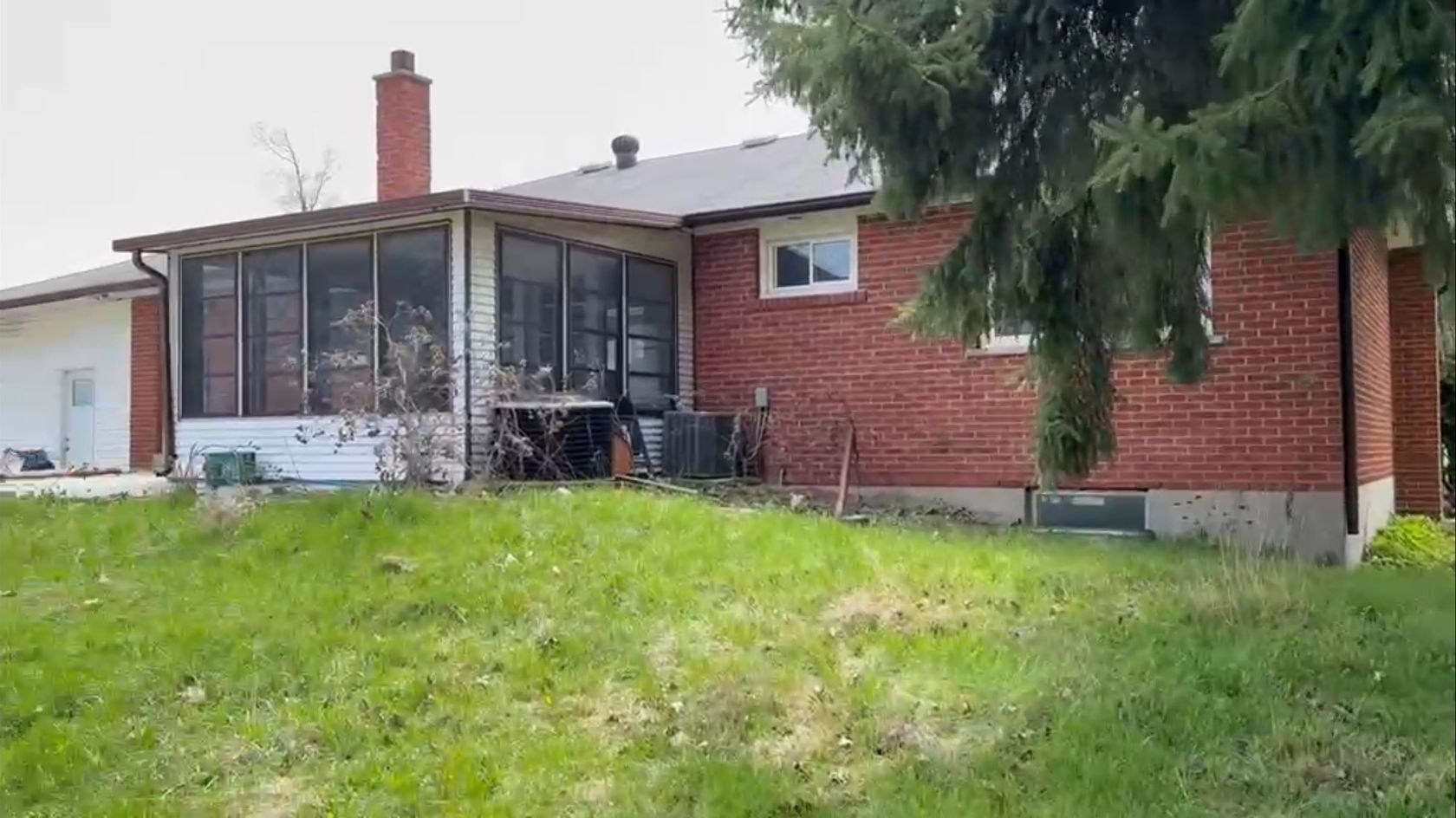 Rear of the existing brick building
